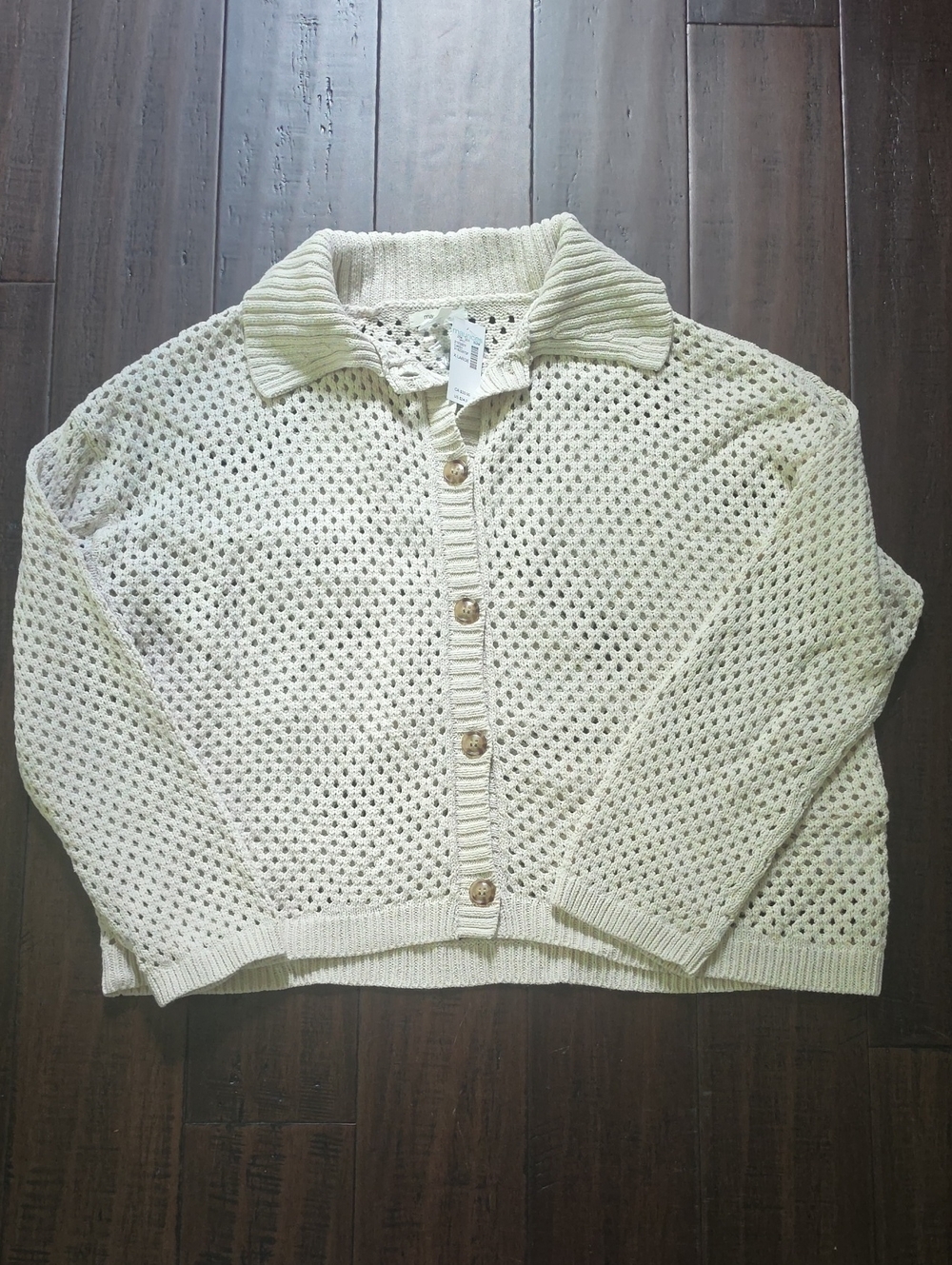 Maurices Women's Open Knit Cardigan Cream XL NWT